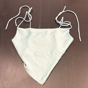 Light Blue Triangle Bandana Strap-Tie Top